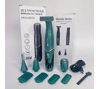 TEMU MEG-568/3A Afeitadora Corporal, Depilador Eléctrico 4 en 1 para Mujeres - Kit Multifuncional de Cuidado Facial, Axilas y Piernas, Regalo en Verde