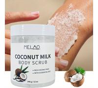 TEMU MELAO Exfoliante Corporal de Leche de Coco con Sal del Mar Muerto y Aceites Esenciales - Hidratante, Sin Alcohol, con de Coco, para Todo Tipo de Piel - Pasta de Limpieza Profunda con Sal