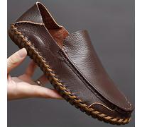 TEMU [Mención Popular] Mocasines Casuales para Hombre - Zapatos de Barco de Vestir de PU Hechos a , Sin Cordones, de Goma, Redonda para Uso Diario y Fiestas - Disponibles en Negro, Marrón,