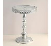 TEMU Mesa Auxiliar Escandinava de Metal con de Vidrio Templado - Mesa Lateral Redonda y para , Dormitorio o Patio, Fácil Montaje