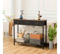 TEMU Mesa consola cajones de tela, estilo industrial para entrada con de almacenamiento, mesa estrecha para sofá ideal para , entrada, pasillo, sofá, corredor, en rústicos marrón y
