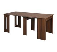 TEMU Mesa de comedor extensible HOMCOM para 4-6 Mesa consola con plegables Mesa auxiliar multifuncional para estudio cocina Carga 60 Kg 180X85X75 Cm Marrón