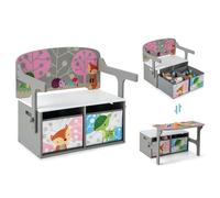 TEMU Mesa Infantil con , de Actividades Convertible para Niños, Juego de Mesa y Silla para Niños con 2 Contenedores de Tela Extraíbles para a Dibujar