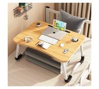 TEMU Mesa multifuncional para portátil, pequeña mesa auxiliar plegable portátil con portavasos y tapete antideslizante, adecuada para usar en la cama, sofá, , cocina y en el piso (60x40 cm)