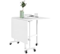 TEMU Mesa Plegable de Comedor para 4-6 Mesa de Comedor Plegable con Ruedas y Abatibles Mesa Abatible para Cocina Salón 120x80x73 cm