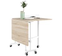 TEMU Mesa Plegable de Comedor para 4-6 Mesa de Comedor Plegable con Ruedas y Abatibles Mesa Abatible para Cocina Salón 120x80x73 cm