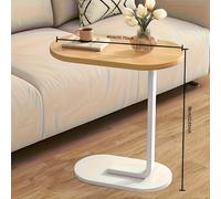TEMU Mesita de Sofá y Mesa de Café de C - Altura 27", Construcción Duradera de Madera y Hierro, (Nogal///) - Estructura Resistente para Sala, Dormitorio, RV y