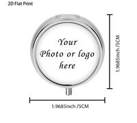 TEMU Metálica Portátil Personalizada con Múltiples Compartimentos, Personalizable con Tus Propias Fotos/Logos/Texto, Portamedicamentos para Viajes, Uso Diario, Suministros, Diseño 2D