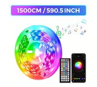 TEMU Mexllex 1pc Tira de Luces LED RGB, Control por APP DC24V con Cinta de 44 Teclas, Función de Temporizador y Cambio de , para Iluminación de de TV en Habitaciones Infantiles (Enchufe EU)