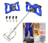 TEMU Mezclador de hormigón portátil de de 2600W, mezclador de pintura M14 ajustable de 6 velocidades, herramienta de de taladro de paleta para , masillas, pintura, cemento y albañilería