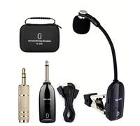 TEMU Micrófono Inalámbrico JYX UHF y Captador para Saxofón, Guitarra, Violín - Carga USB-C, Batería Recargable, Cuerpo de ABS Negro, Ideal para en Escenario y Fiestas