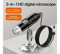 TEMU Microscopio Electrónico Portátil Cámara Digital 1600X 3-en-1 para Observación de Plantas, Pruebas Industriales y Detección de en Laptops - Color Beige