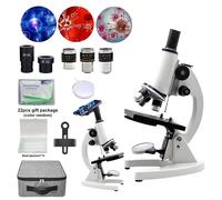 TEMU Microscopio Óptico de Metal para Escritorio, Ideal para Enseñanza Escolar y Principiantes, con Perillas de Ajuste y Fino y Oculares de Gran - Set de Regalo para Navidad o al Colegio