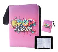 TEMU Mini álbum coleccionable de tarjetas, 3.5" x 2.6", regalo ideal para fans de , ranuras verticales transparentes para tarjetas, carpeta de tres anillas, libro para coleccionista de tarjetas
