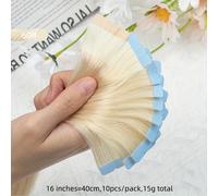 TEMU Mini Cinta para Extensiones de Cabello Cara Invisibles Sin Costuras en el Pelo, Set de 10 piezas - Naturales Rectas Negras Marrones Rubias 12-24 pulgadas