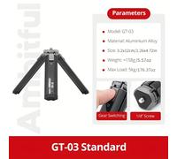 TEMU mini de aleación de aluminio AMBITFUL GT-03/GT-07 con soporte para cardán, universal de 1/4, de escritorio portátil, de , con estabilizador de cámara y teléfono