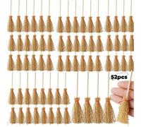 TEMU Mini Escobas de 52 Piezas con Cuerda - Ideales para Halloween, Cosplay y Decoraciones de , Decoraciones de Halloween | Escobas Decorativas | Diseño Natural de Escobas