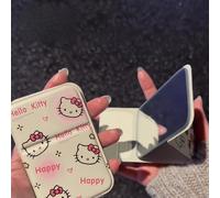 TEMU Mini Espejo Plegable de Hello Kitty Adorable | , Cara, Portátil para Maquillaje de Viaje - Accesorio de Moda
