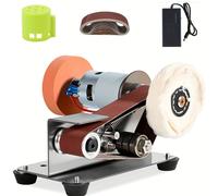 TEMU Mini Lijadora de Banda, Amoladora de , Afilador Eléctrico de Cuchillos para Trabajos de Metal DIY, Carpintería, Pequeña Lijadora de Metal, Pulidora, 7 Velocidades Ajustables