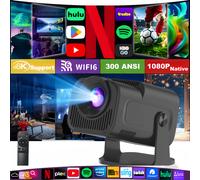 TEMU Mini Proyector HY320mini | Soporta Resolución 4K/Nativa 1080P, 300 , 13 Incorporado, WiFi 6/BT5.0, Compatible con Smartphones, Tablets, PCs, Laptops para Cine en Casa, Gaming y Uso en Exteriores