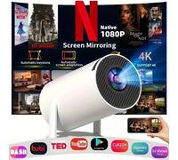 TEMU Mini Proyector Portátil | 720P, Soporta Decodificación 4K, WiFi 6 de Banda, 5G, Wireless 5.0, 11, Rotación de 180°, Corrección Trapezoidal Automática, Tamaño de Pantalla de 35-130 Pulgadas