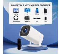 TEMU Mini Proyector Portátil, Soporte 4K Decodificador, 1280*720P, 11, Proyector sin varillas para Teléfono/, Rotación de 180°, Proyector en Casa, Proyector de Corto Alcance