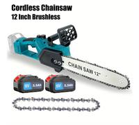 TEMU Mini Sierra de Cadena Inalámbrica de 12 Pulgadas con Motor sin Escobillas, Sierra Inalámbrica de 650W con 1 Cadena y 2pcs Batería de 5.5Ah, Sierra de Cadena Portátil para Jardinería, de Madera