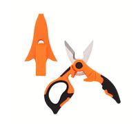 TEMU Mini Tijeras de Electricista en Aleación Naranja y Negra con de Seguridad Bloqueable - Diseño Tocket para Control , Herramienta Multifuncional Duradera para Cortar y Recortar Cables