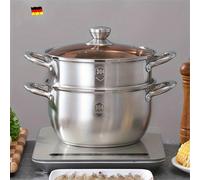 TEMU Mini Vaporera de Acero Inoxidable SUS304, Reforzada, con Cesta para Vapor, para Cocinas de Inducción, Ideal para Vaporar Bollitos y Cocinar .