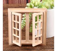 TEMU Miniatura de Puerta y Ventana para Casa de Muñecas 1:12, de Ventanas Cuadradas de 16 Rejillas, Decoración para Hogar