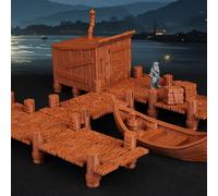 TEMU Miniaturas RPG Muelles Modulares Set de Adiciones para Juego de Mesa para en la Costa Kit de Construcción TTRPG de Estructura para Entusiastas de