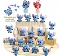 TEMU MINISO Bolsa Sorpresa Disney Stitch, Paquete Aleatorio de 1 (3 Mini Figuras Flocadas Incluidas), Kawaii de 2'', Juguetes Coleccionables, Regalo de Lindo, Regalos para San Valentín y Pascua