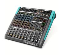 TEMU Mixer de sonido de 6 BT, consola de de audio de 48V, 256DSP, profesional, USB, PC, reproducción, grabación, podcast, transmisión .