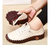 TEMU Mocasines Casuales Chic para Mujer - Zapatos de Plataforma Beige sin Cordones con Cierre Frontal y de Goma, Cubierta Falsa - Perfectos para Conducir y Casual, Zapatos de Dama