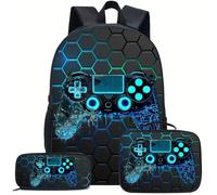 TEMU Mochila con estampado de consola de juegos, un set de de gran capacidad para