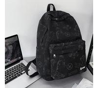 TEMU Mochila de nailon estilo universitario con decoración de graffiti de dibujos animados - reflectante para uso nocturno - Bolso escolar para - Bolso para portátil - Mochila de viaje