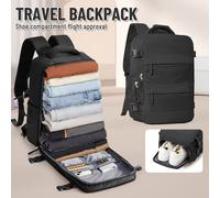 TEMU Mochila de Viaje Grande y Flska Aprobada por Aerolíneas con Compartimento para Zapatos, 40*30*20, Ideal para Trabajo, y Viajes de - Nylon Duradero para Cabina de Avión con Soporte para Zapatos