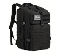 TEMU Mochila MOLLE para hombre, 45L, bolsa de gimnasio, mochila deportiva espaciosa para de 3 días, ideal como bug out bag para rucking, senderismo, pesca, camping y caza (Negro)