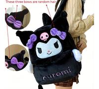 TEMU Mochila Sanrio Kuromi & My Melody - Gran Capacidad, Poliéster Duradero, Diseño de Dibujos Animados Lindo con Adornos de Felpa, Adecuada para Uso Diario y Regalos, Colores Mezclados