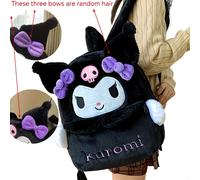 TEMU Mochilas Sanrio Kuromi & My Melody - Gran Capacidad, Poliéster Duradero, Diseño de Dibujos Animados con Detalles de Peluche, Ideales para Uso Diario y Regalo, Colores Surtidos