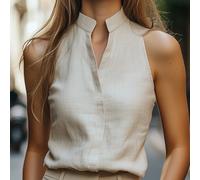 TEMU Moda femenina transfronteriza europea y americana, tops elegantes sin para ir al trabajo, chalecos casuales y camisas