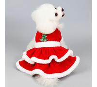 TEMU Moda festiva para tus mascotas peludas: Vestido de perro de peluche de Navidad y traje de Santa para gatitos y cachorros!