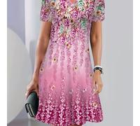 TEMU Moda para Mamás: un Vestido de Vacaciones con Estampado Floral de Mariposas, Diseño de Cuello en V, para Salidas Elegantes