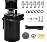 TEMU Modificación de coche, recipiente de aceite de motor universal y transpirable con filtro vacío, recipiente de recuperación de aceite de motor de aleación de aluminio, kit de filtro de coche.