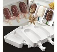 TEMU Molde de 8 Cavidades Ovalado para Helado y Chocolate - Resistente y Compatible con Congelador para Uso Doméstico y Comercial - Ideal para Helados, Paletas y Gelato - (Antiadherente/Formas)