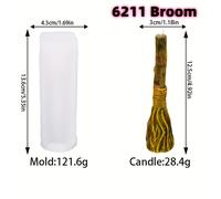 TEMU Molde de artesanal para velas de escoba de bruja, con diseños como calaveras de calabaza y de , para decoraciones mágicas y de Halloween