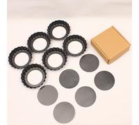 TEMU Molde de Carbono Antiadherente de 4 Pulgadas con Ondulado y Desmontable - Resistente - Plato para Tartas/Pizzas/Pasteles de y Volantes - Compatible con Todos los Hornos (Postres Navideños)