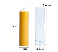 TEMU Molde de plástico cilíndrico de 15 cm para velas, kit de frasco acrílico para velas de aromaterapia hechas a , regalos de decoración para el hogar