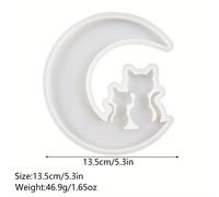 TEMU Molde de resina de luna animal DIY - Moldes de silicona para manualidades y decoraciones, con , caballo, gato, ángel y más en una media luna con floral intrincado