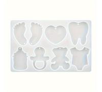 TEMU Molde de Resina de Silicona para Colgante de Pie y Amor, Moldes para Manualidades DIY, Moldes para Fundición de Resina Epoxi Cristal, Moldes para Velas y
